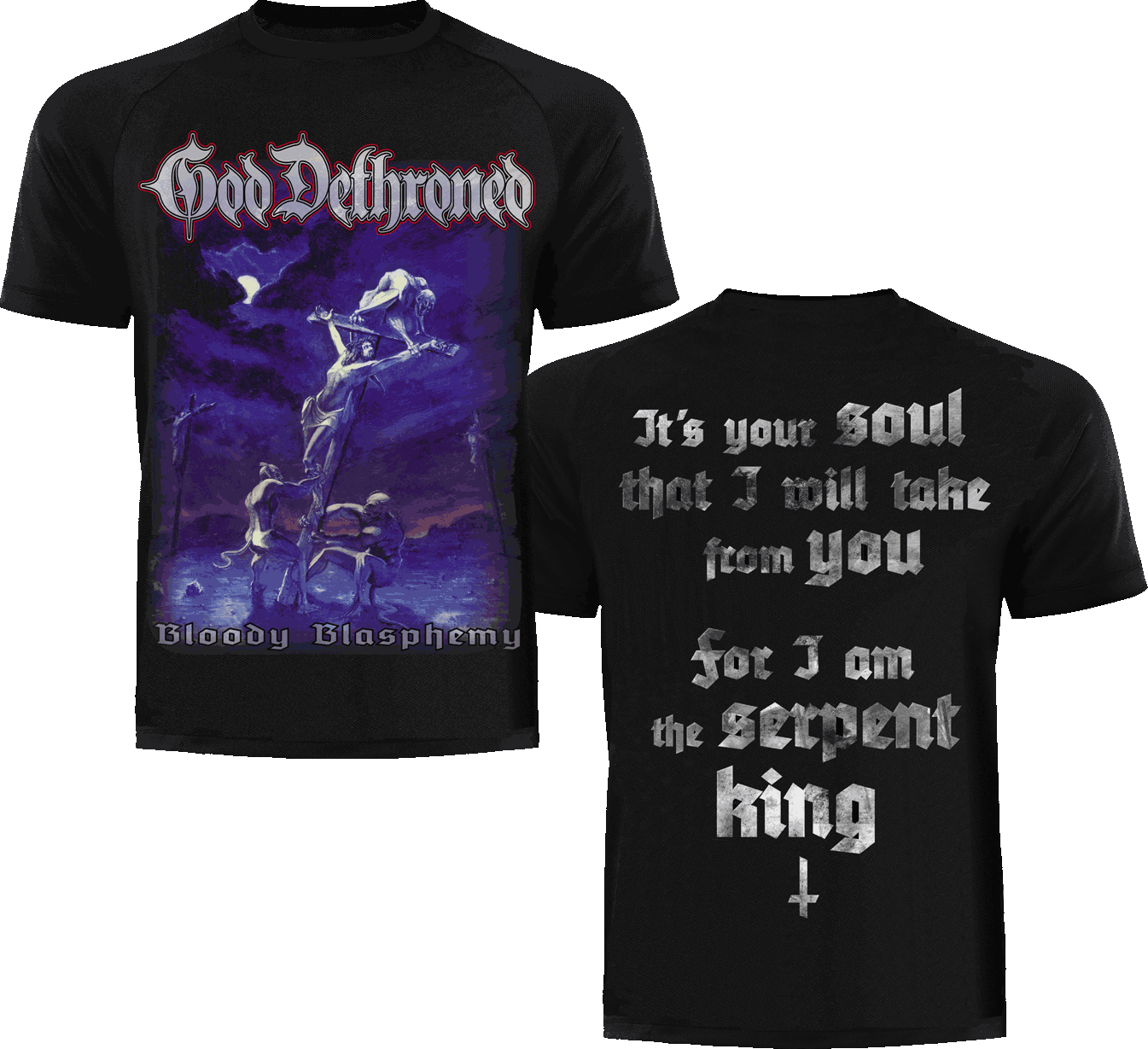 Bloody Blasphemy t-shirt by God Dethroned - front & back
